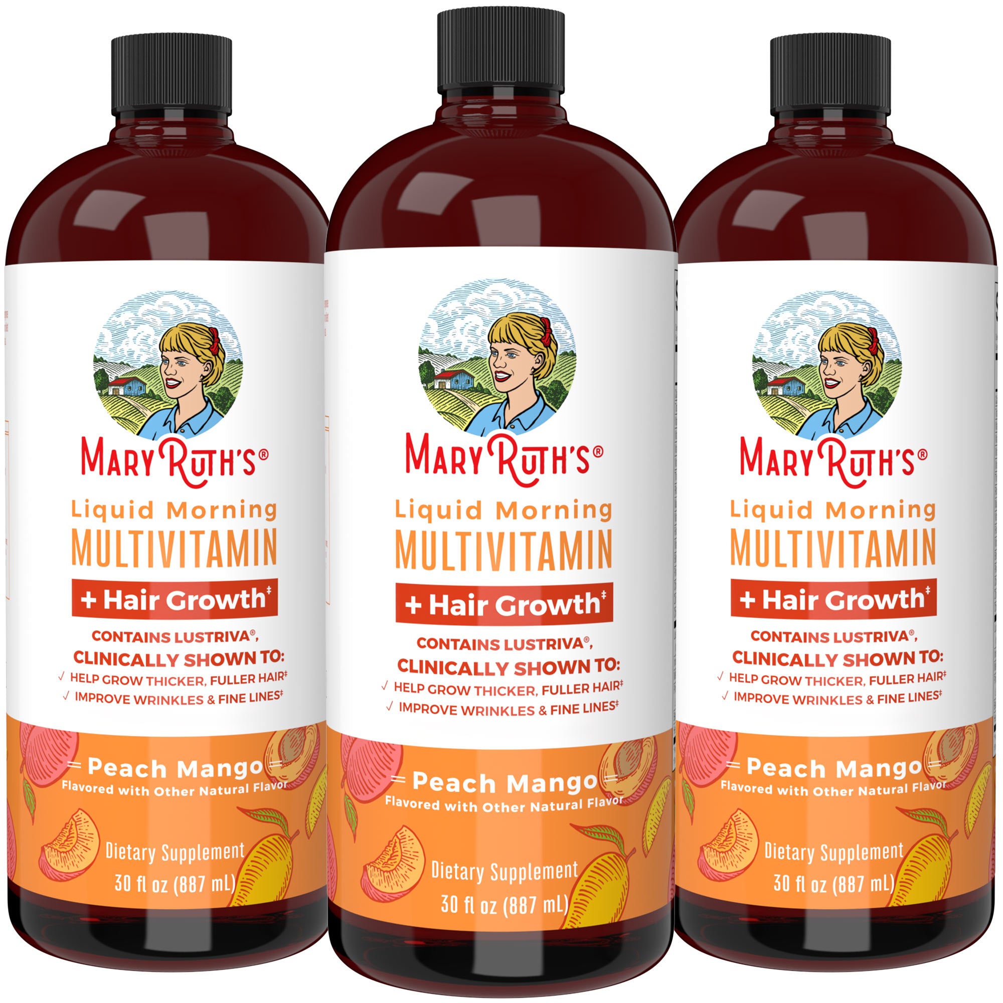 Liquid Morning Multivitamin + Hair Growth (3-Pack)