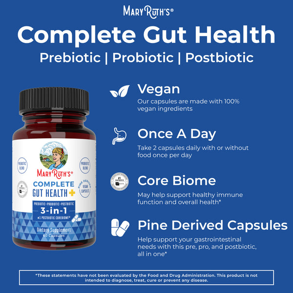 MaryRuth Complete Gut Health Prebiotic, Probiotic & Postbiotic Capsules  Advertisement