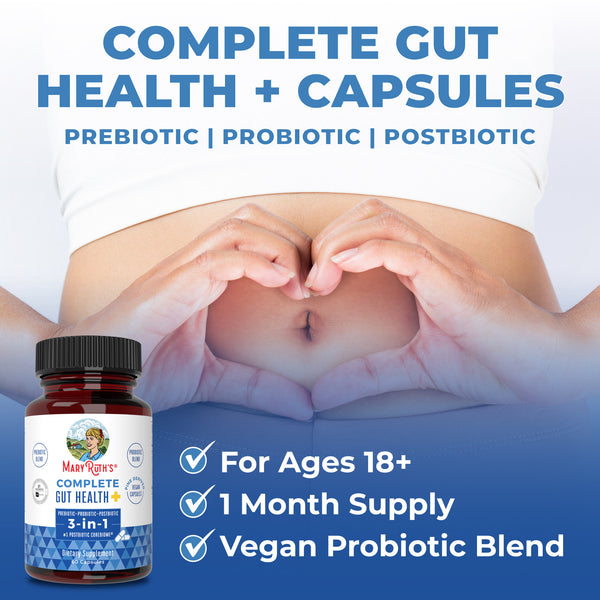 MaryRuth Complete Gut Health Prebiotic, Probiotic & Postbiotic Capsules  Product Overview