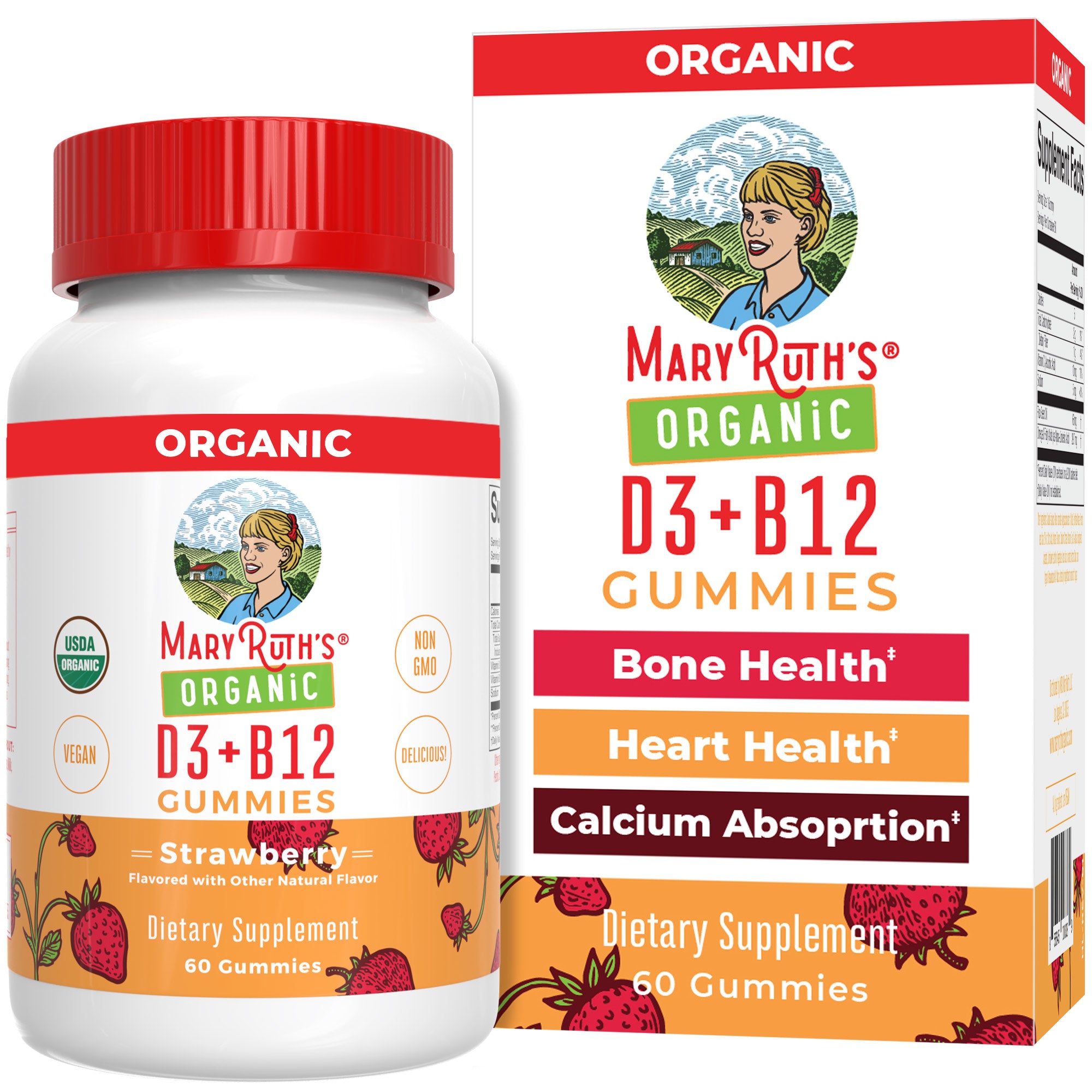 Vegan Vitamin D3 + Vitamin B12 Gummies MaryRuth Organics
