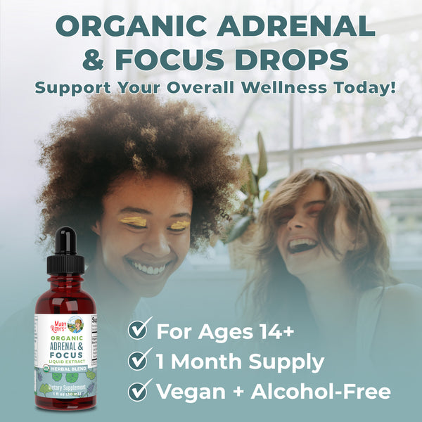MaryRuth Adrenal & Focus Herbal Blend Liquid Drops  Product Overview