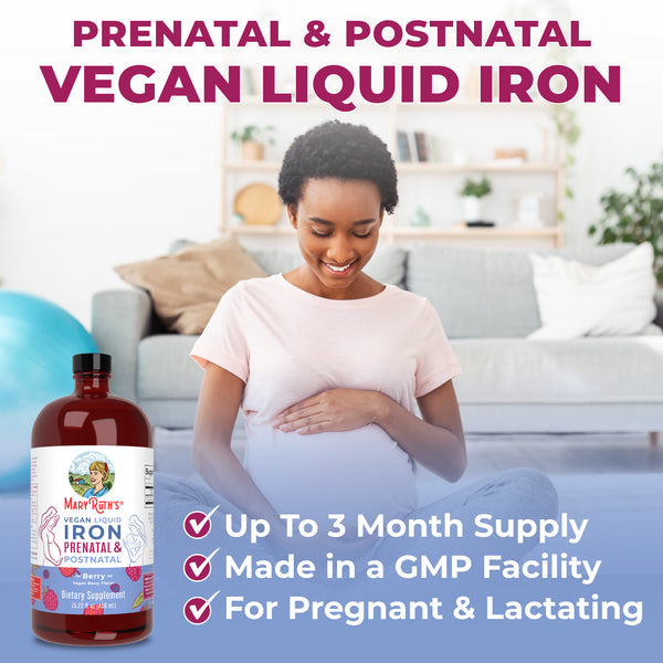 MaryRuth Prenatal & Postnatal Liquid Iron Supplement For Pregnancy Berry Flavor Product Overview