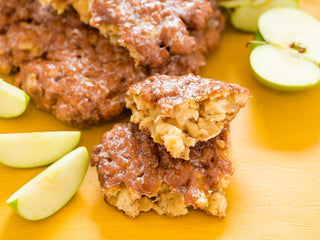 Banner image of article on MaryRuth’s Vegan & Gluten-Free Apple Fritters