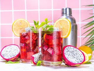 Banner image of article on Sparkling Dragon Fruit Melon Mocktail