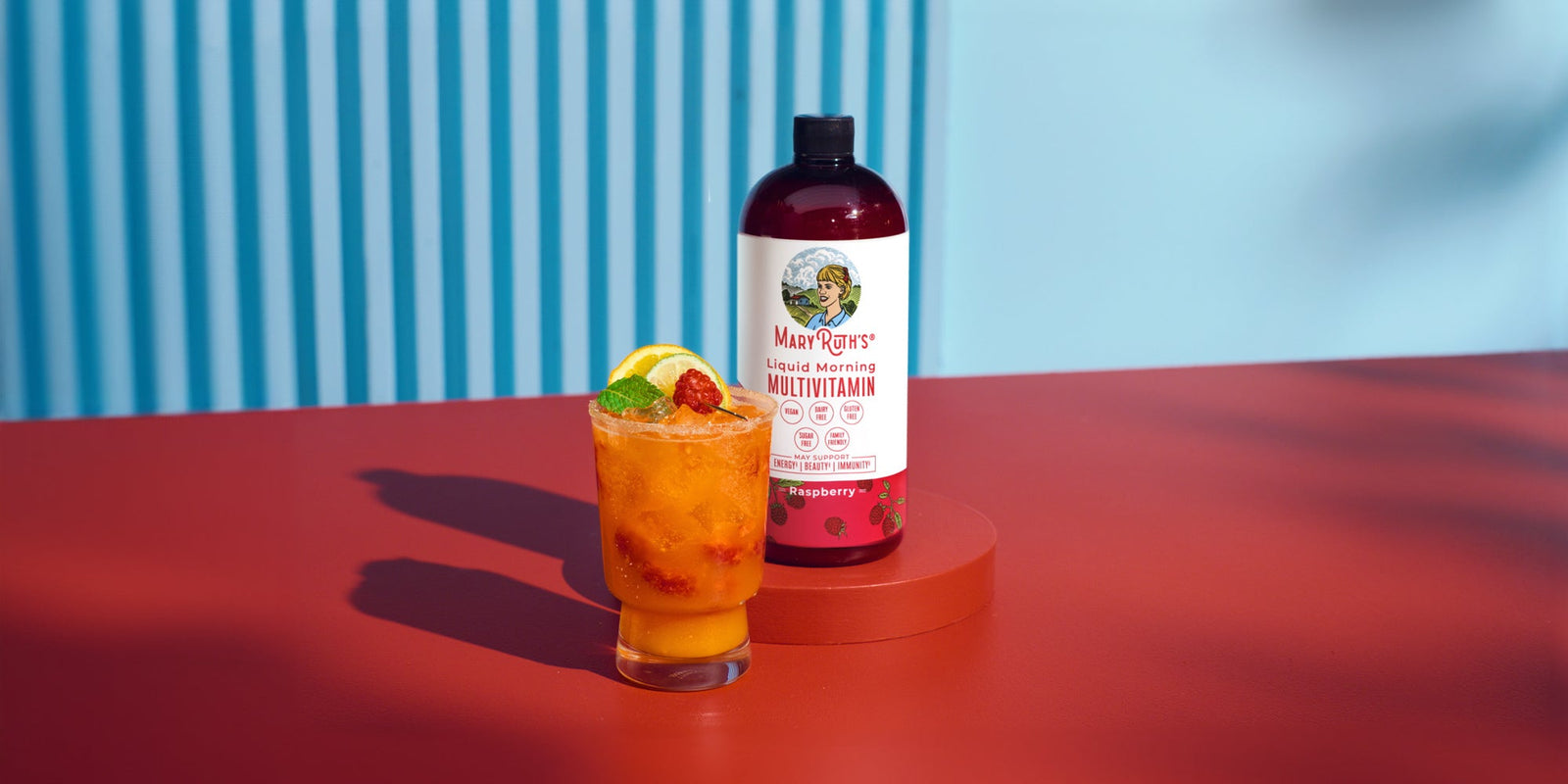 Raspberry Multivitamin Spritzer Drink Recipe MaryRuth Organics Raspberry Multivitamin Spritzer Drink Recipe MaryRuth Organics