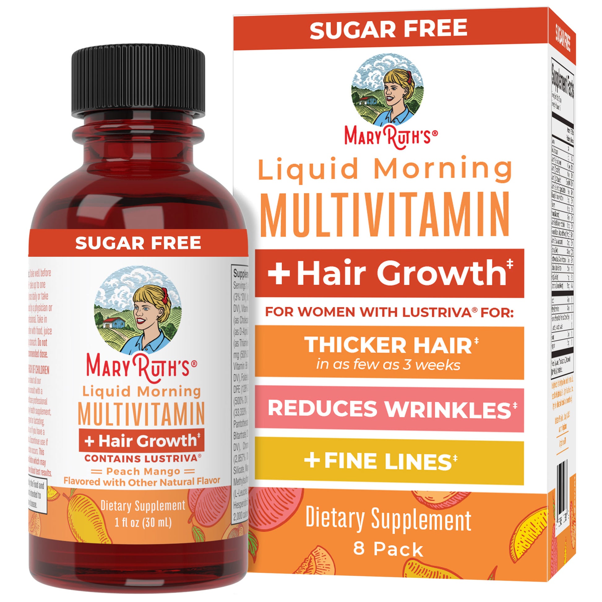 Liquid Morning Multivitamin + Hair Growth Travel Pack
