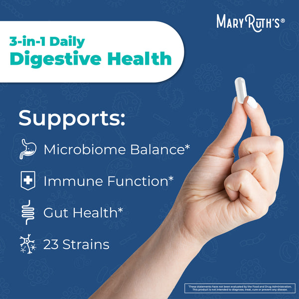 3-in-1 Daily Digestive Health Capsules with Probiotics – MaryRuth Organics