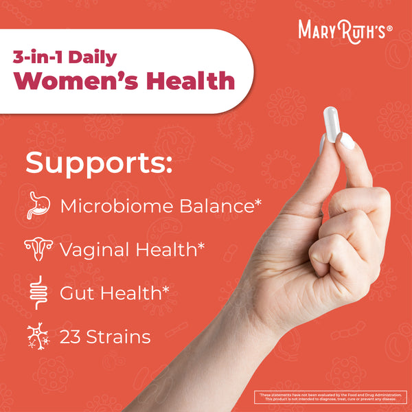 MaryRuth 3-in-1 Women's Daily Capsules & Gut Health Probiotics Unflavored Probiotics Advertisement