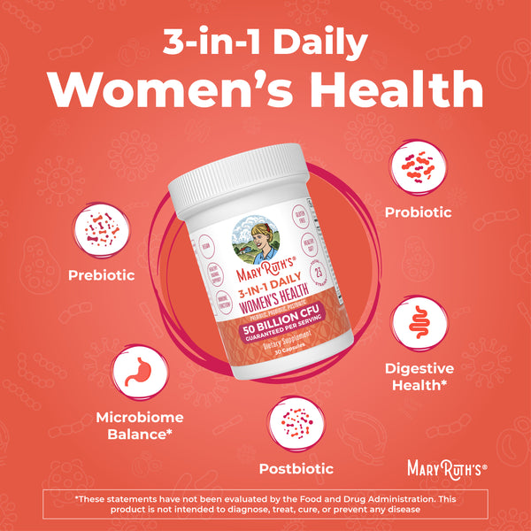 MaryRuth 3-in-1 Women's Daily Capsules & Gut Health Probiotics Unflavored Probiotics Advertisement