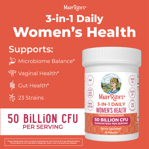 MaryRuth 3-in-1 Women's Daily Capsules & Gut Health Probiotics Unflavored Probiotics Advertisement