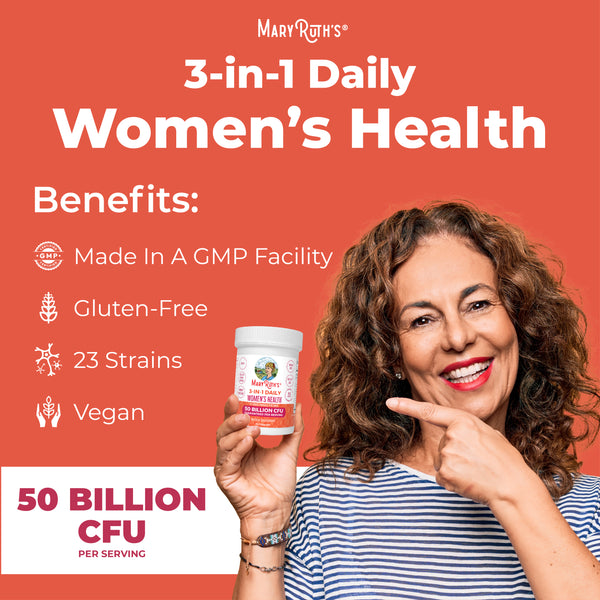 MaryRuth 3-in-1 Women's Daily Capsules & Gut Health Probiotics Unflavored Probiotics Advertisement