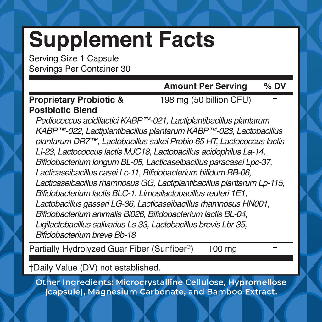 3-in-1 Daily Digestive Health Capsules Supplement Facts