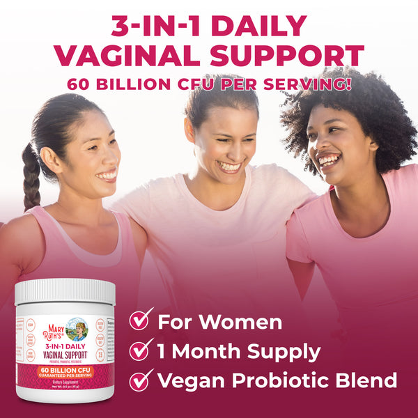 MaryRuth 3-in-1 Vaginal Health Support Powder with Probiotics Unflavored for healthy gut, mood, hormone balance, and immune function Product Overview