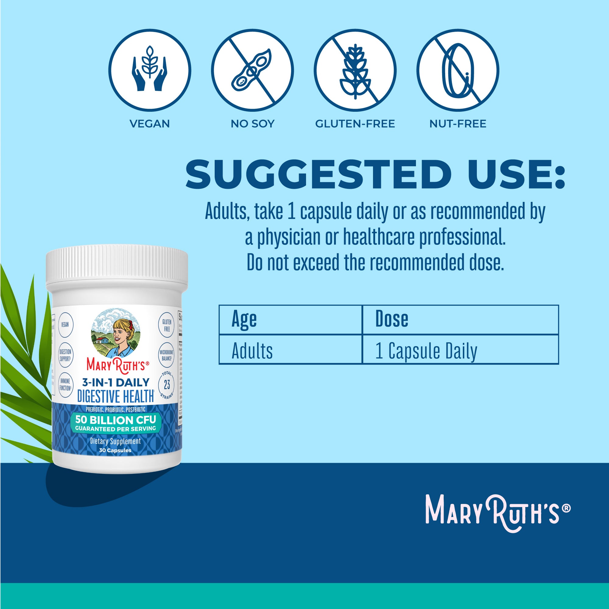 3-in-1 Daily Digestive Health Capsules with Probiotics – MaryRuth