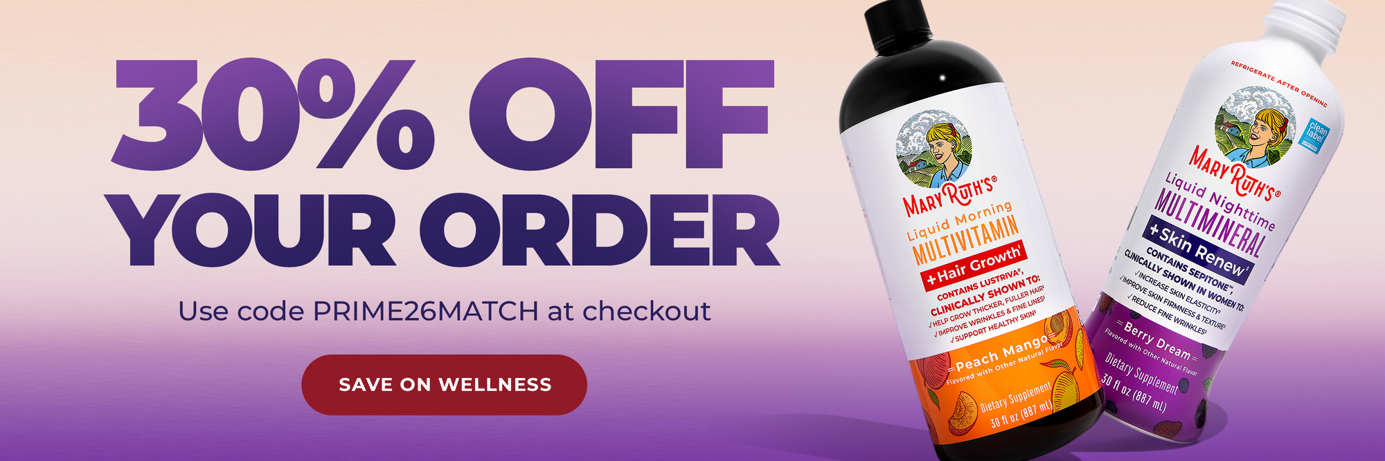 30% off your order with code PRIME26MATCH
