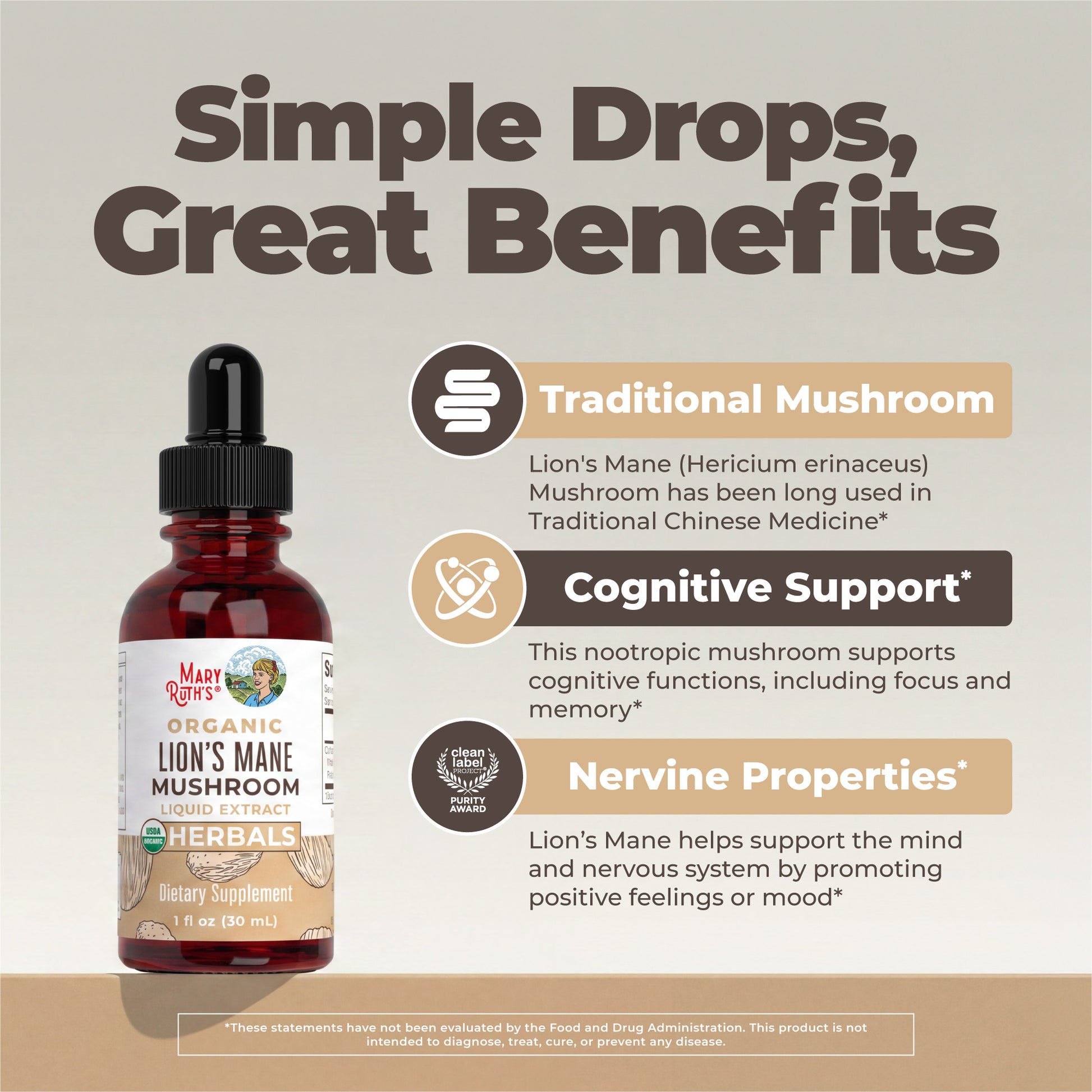 Organic Lion’s Mane Liquid Drops