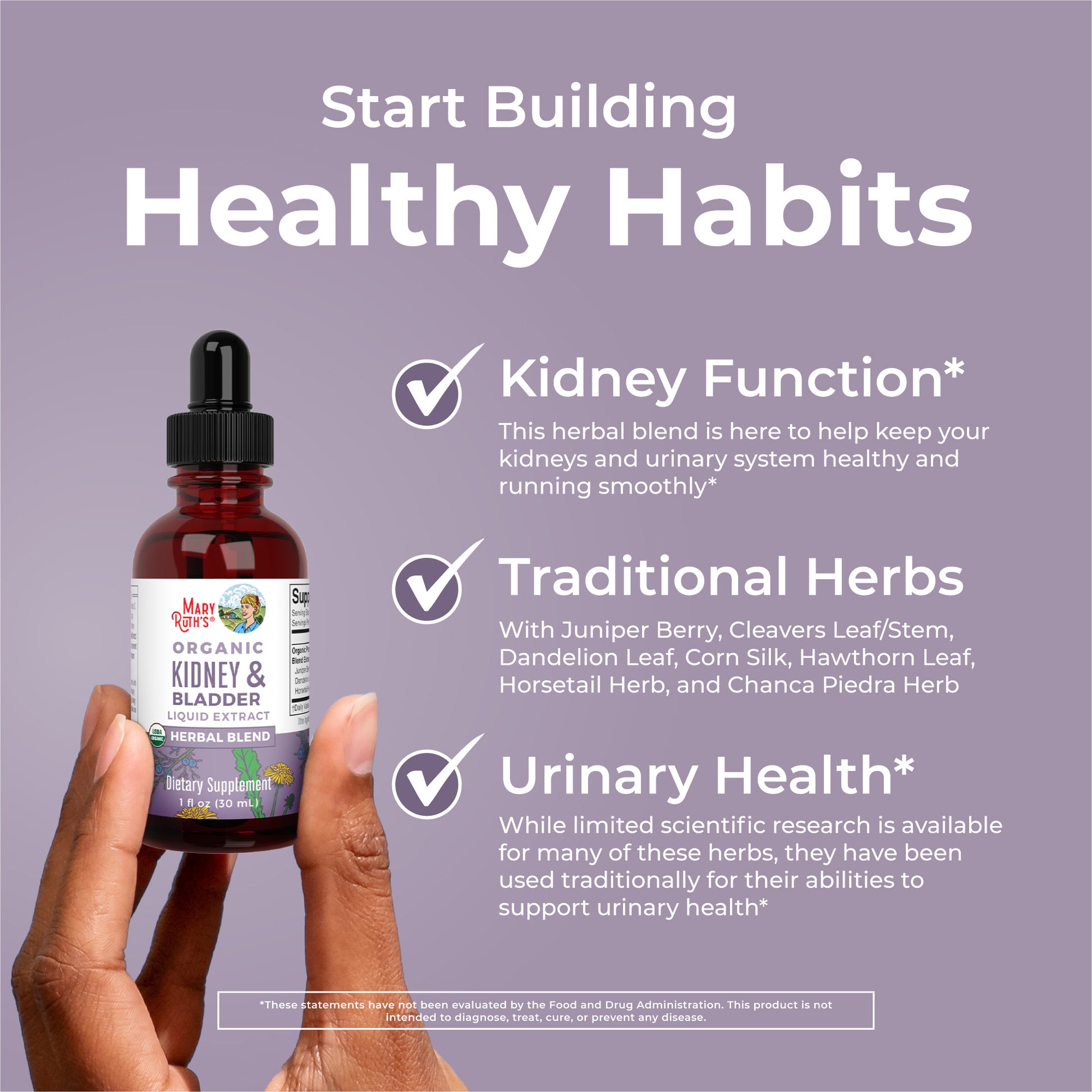 Organic Kidney & Bladder Herbal Blend Liquid Drops