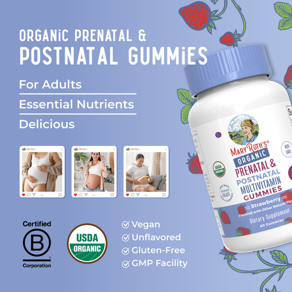 Marry Ruth Organic Prenatal & Postnatal Multivitamin Gummies – MaryRuth Organics