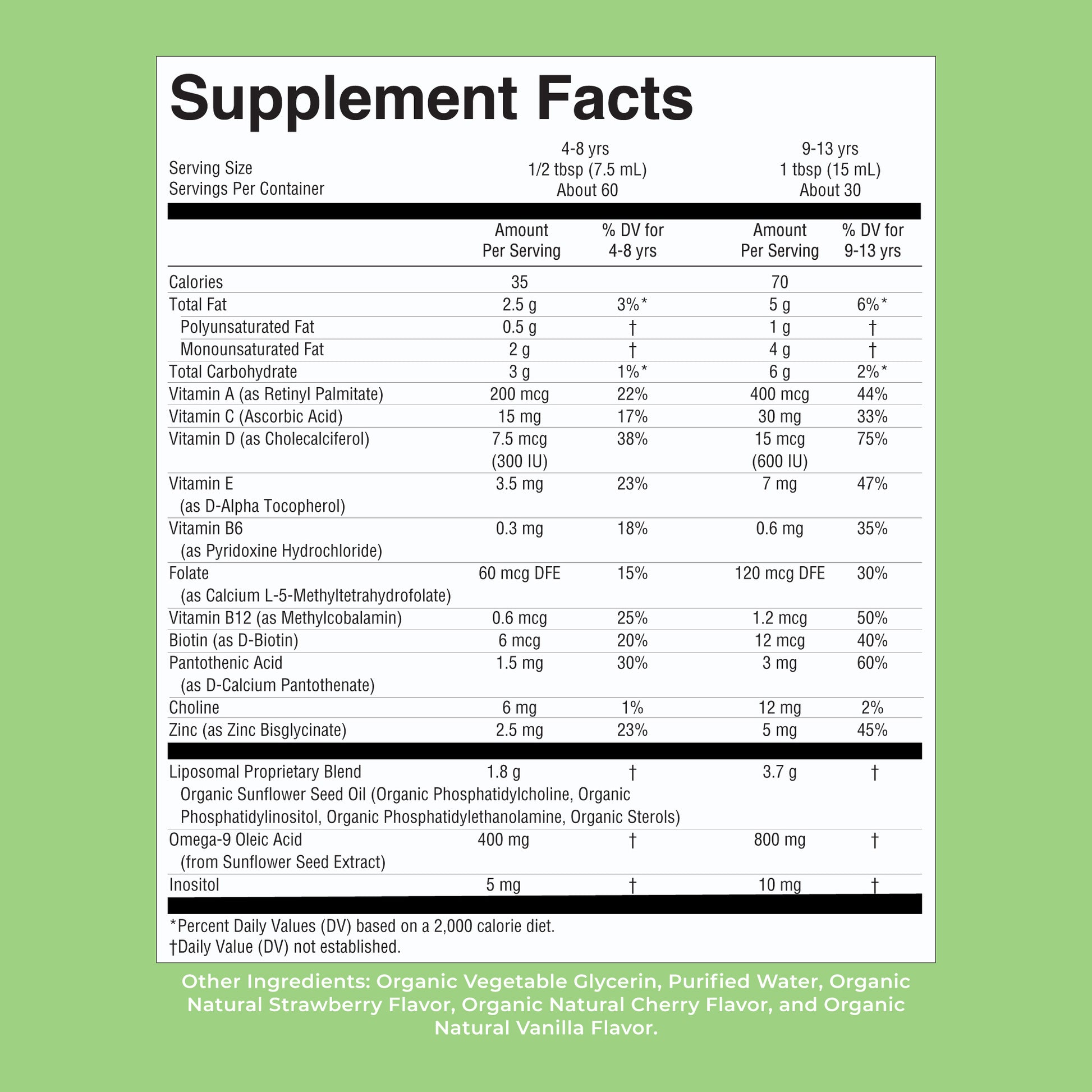 Organic Kids Multivitamin Liposomal