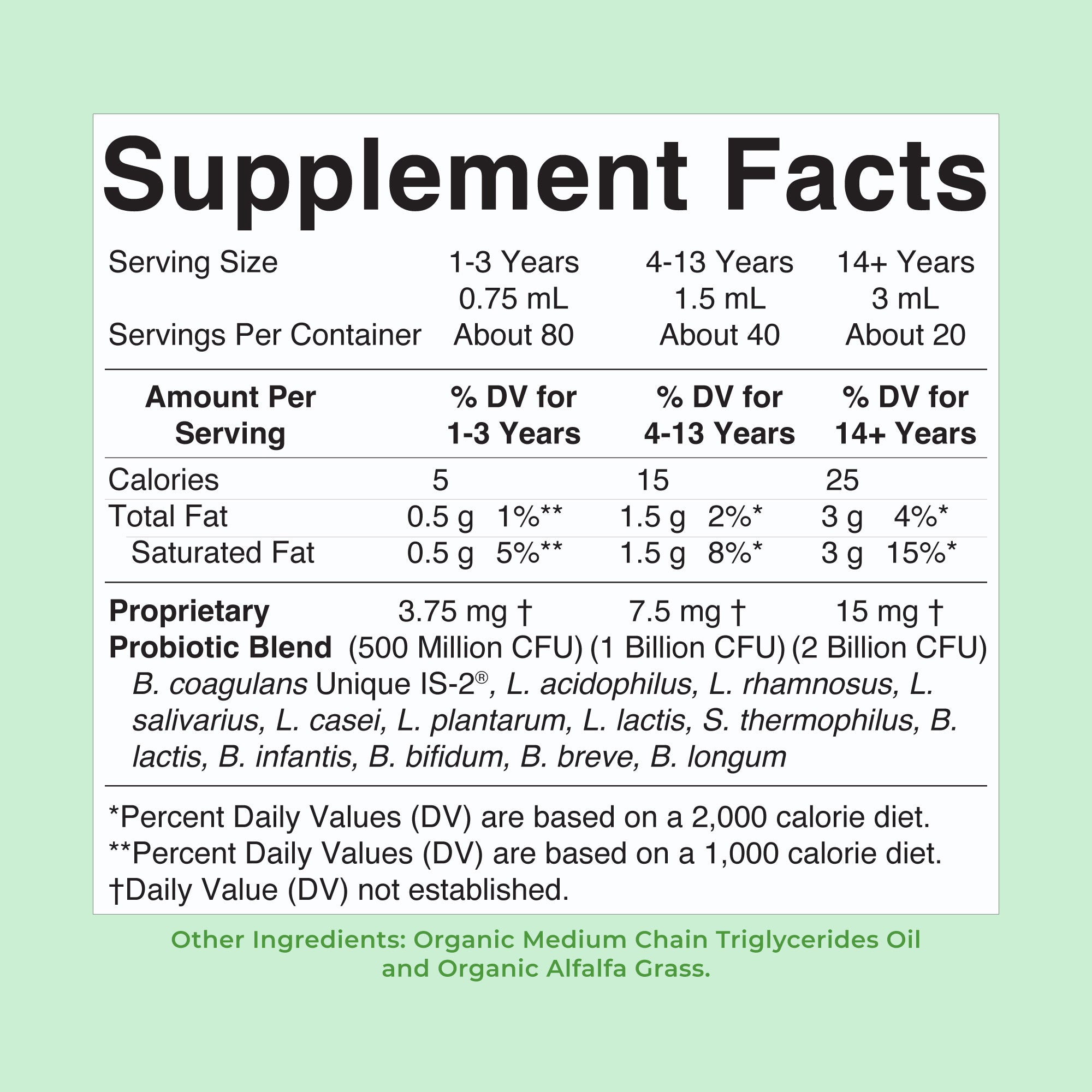 Organic Liquid Probiotic Travel Size