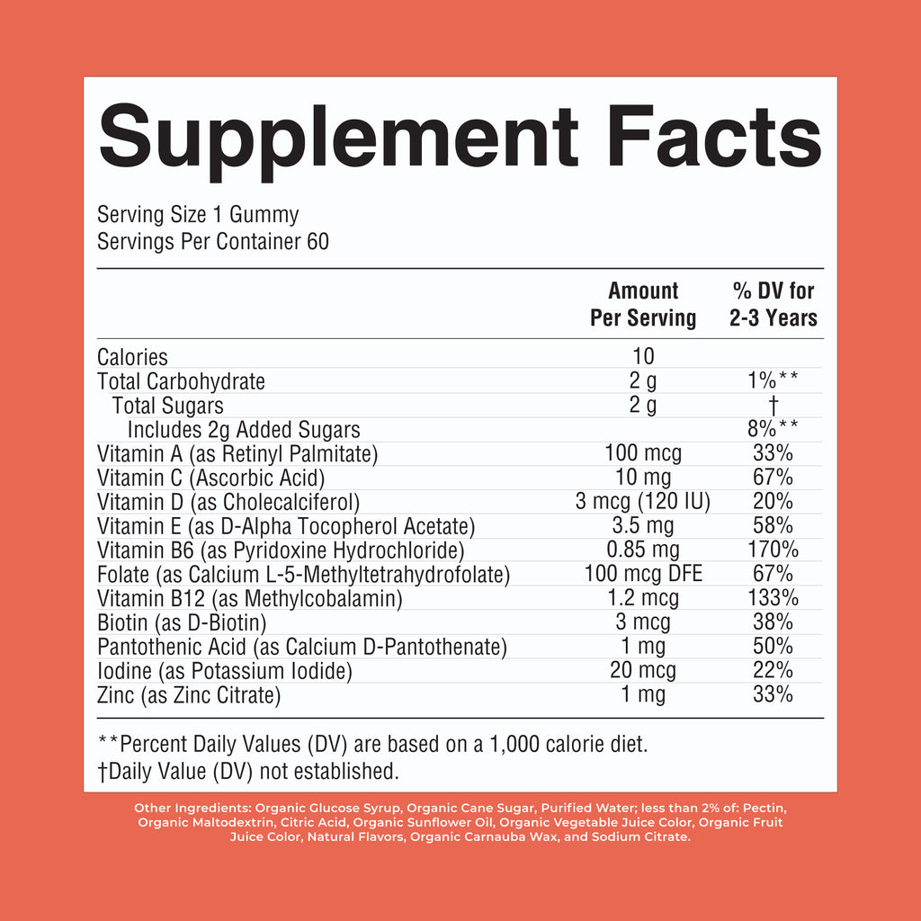 Organic Toddler Multivitamin Gummies