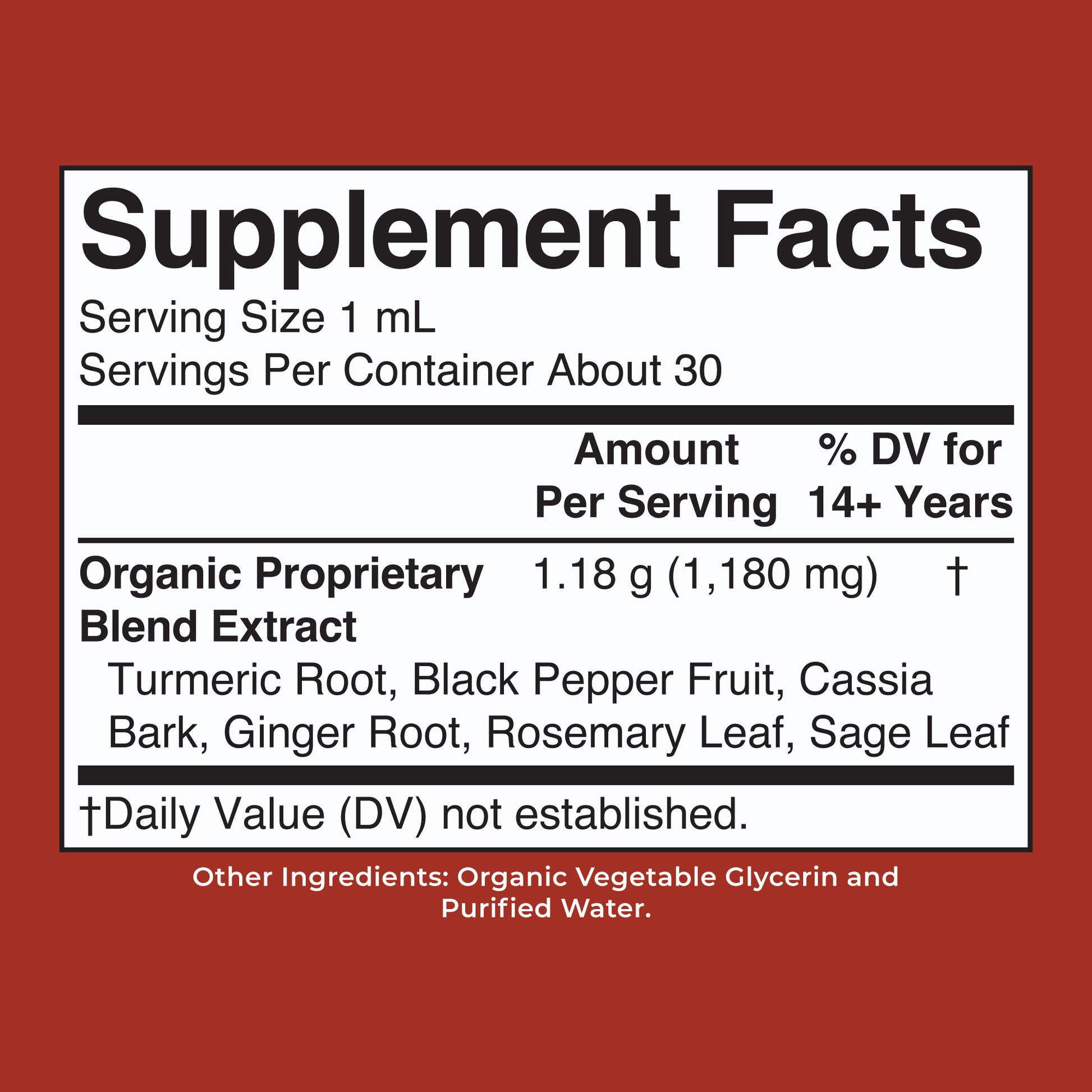 Organic Turmeric Gold Herbal Blend Liquid Drops