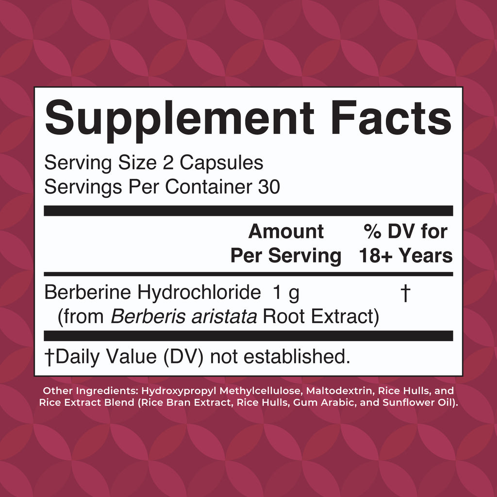 Berberine Capsules 60CT Supplement Facts