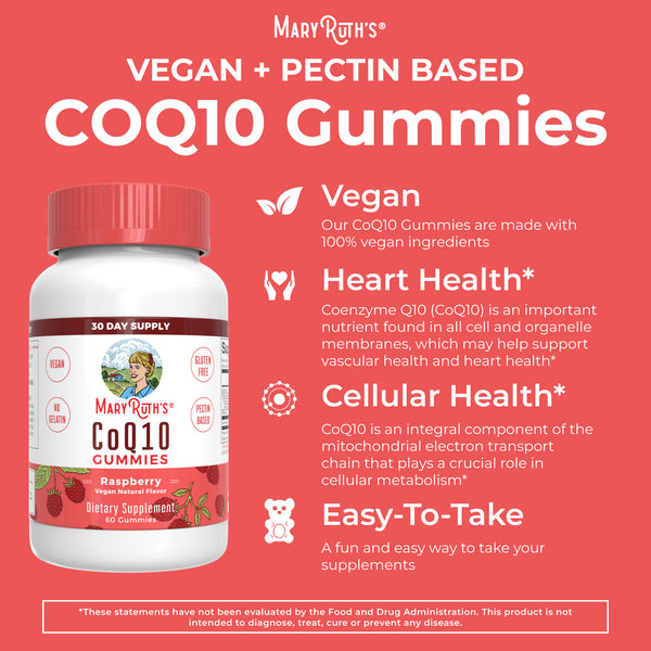 MaryRuth Vegan CoQ10 Supplement Gummies For Kids & Adults Raspberry Flavor Advertisement