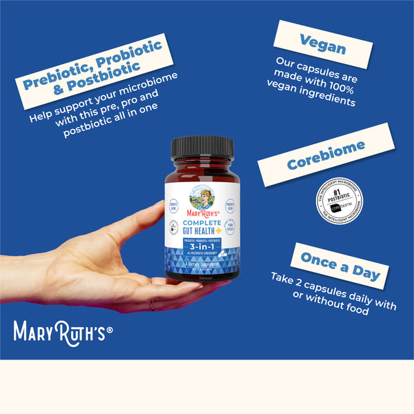 MaryRuth Complete Gut Health Prebiotic, Probiotic & Postbiotic Capsules  Advertisement