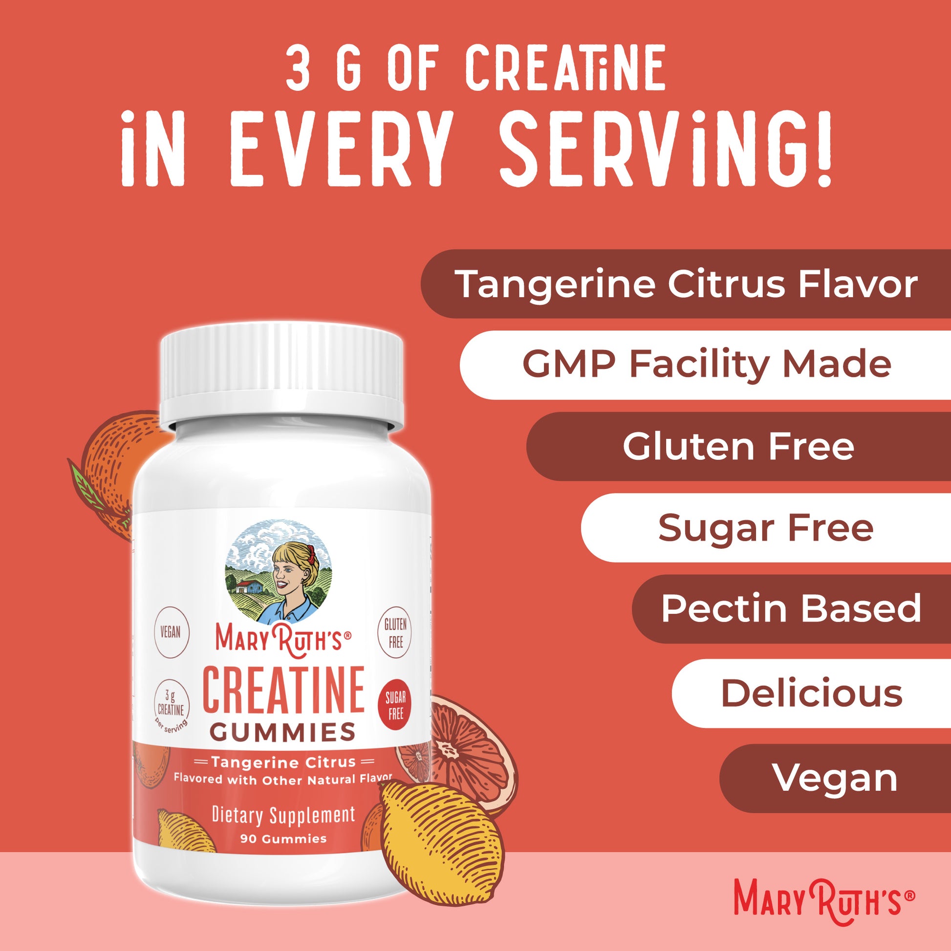 Creatine Gummies 90CT Tangerine Citrus Benefits