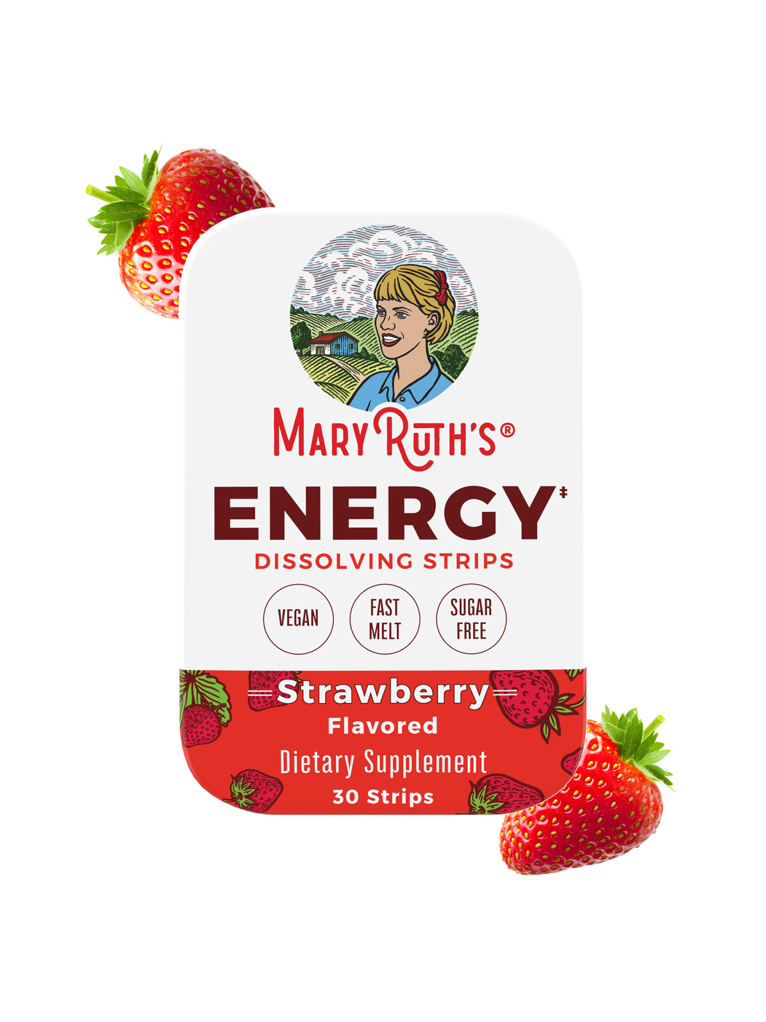 Energy Dissolving Strips 30 Strips Strawberry
