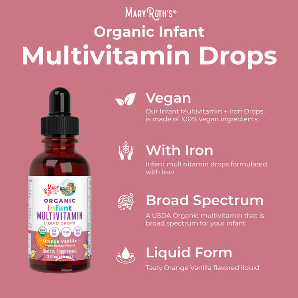Organic Infant Multivitamin with Iron Liquid Drops – MaryRuth Organics