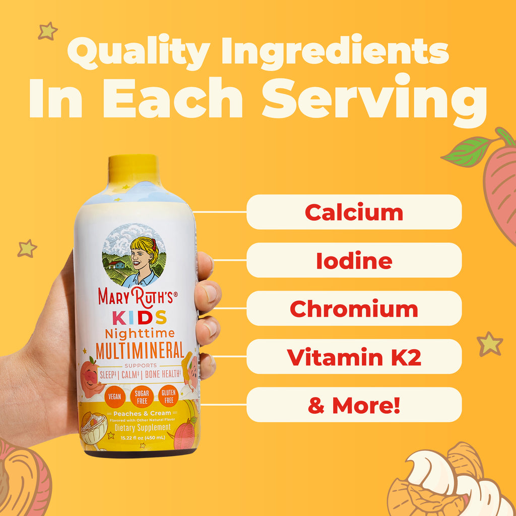 Kids Liquid Nighttime Multimineral 15oz Peaches N' Cream Ingredients