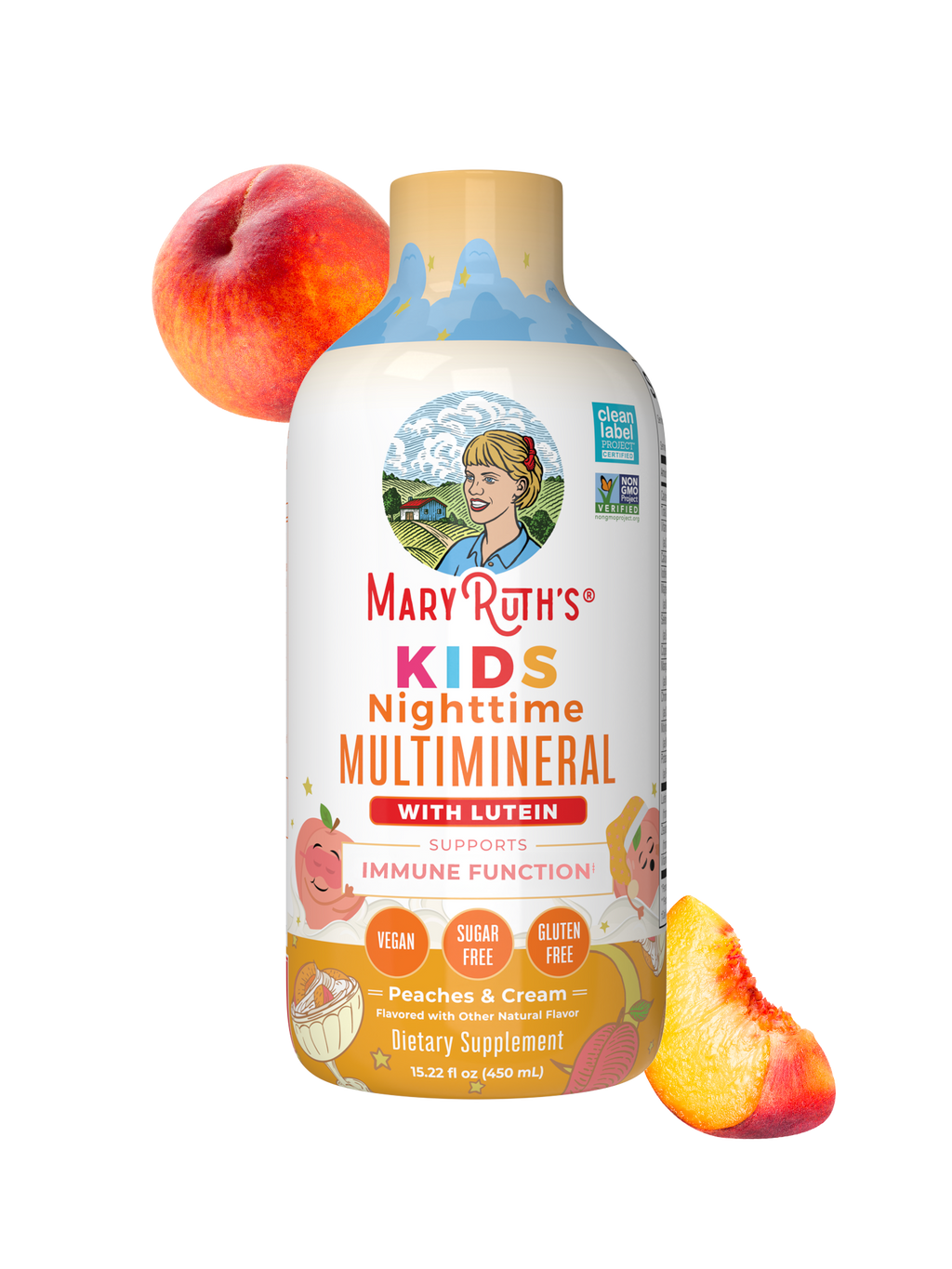 Kids Liquid Nighttime Multimineral 15oz Peaches N' Cream