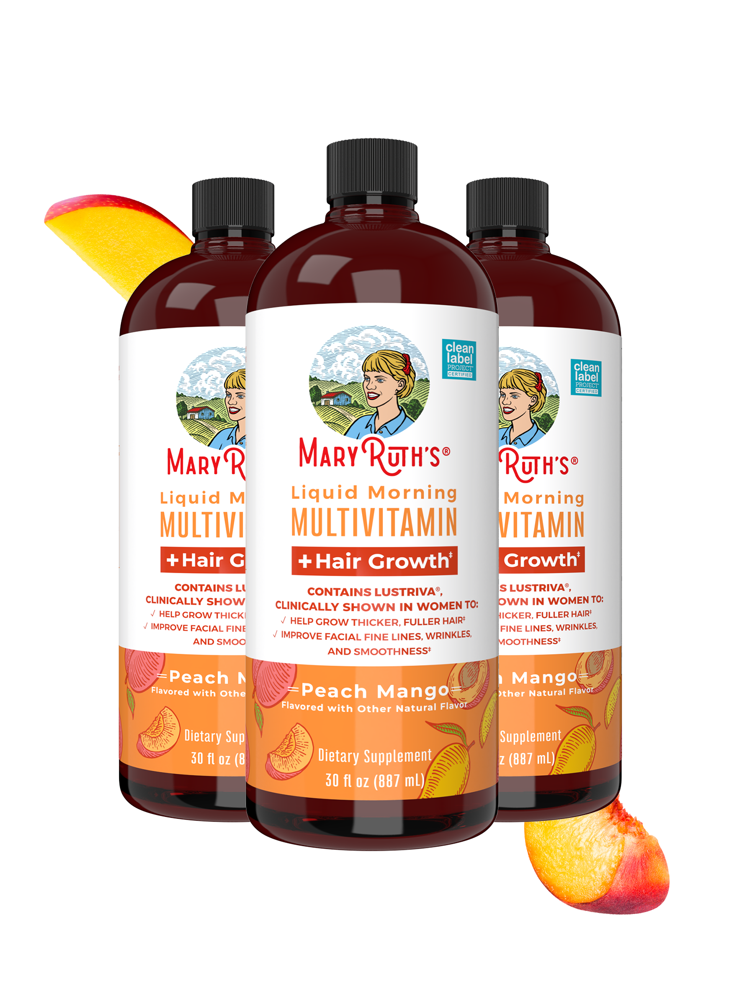 Liquid Morning Multivitamin + Hair Growth (3-Pack)
