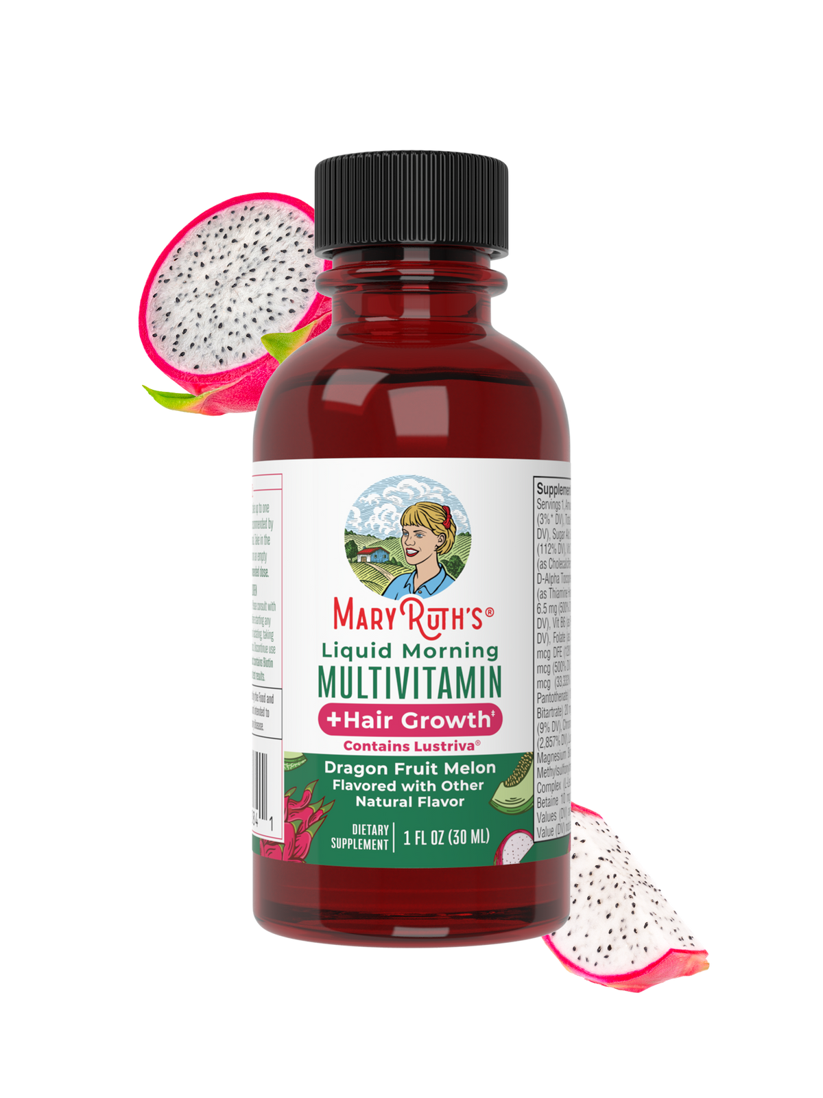 Liquid Morning Multivitamin + Hair Growth Travel Pack 1oz Dragon Fruit