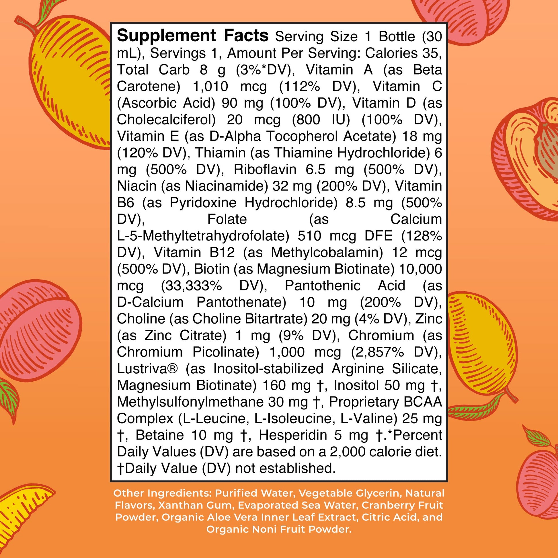 Liquid Morning Multivitamin + Hair Growth Travel Pack Supplement Facts Maryruths