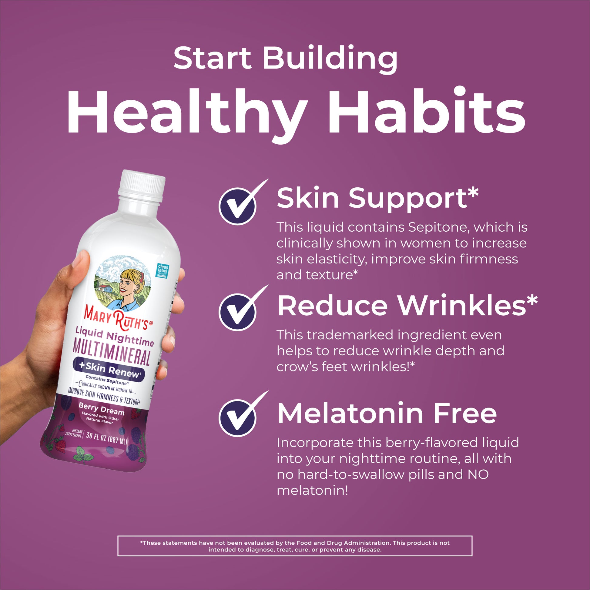 Liquid Nighttime Multimineral Skin Renew Berry Dream 15oz Healthy Habits