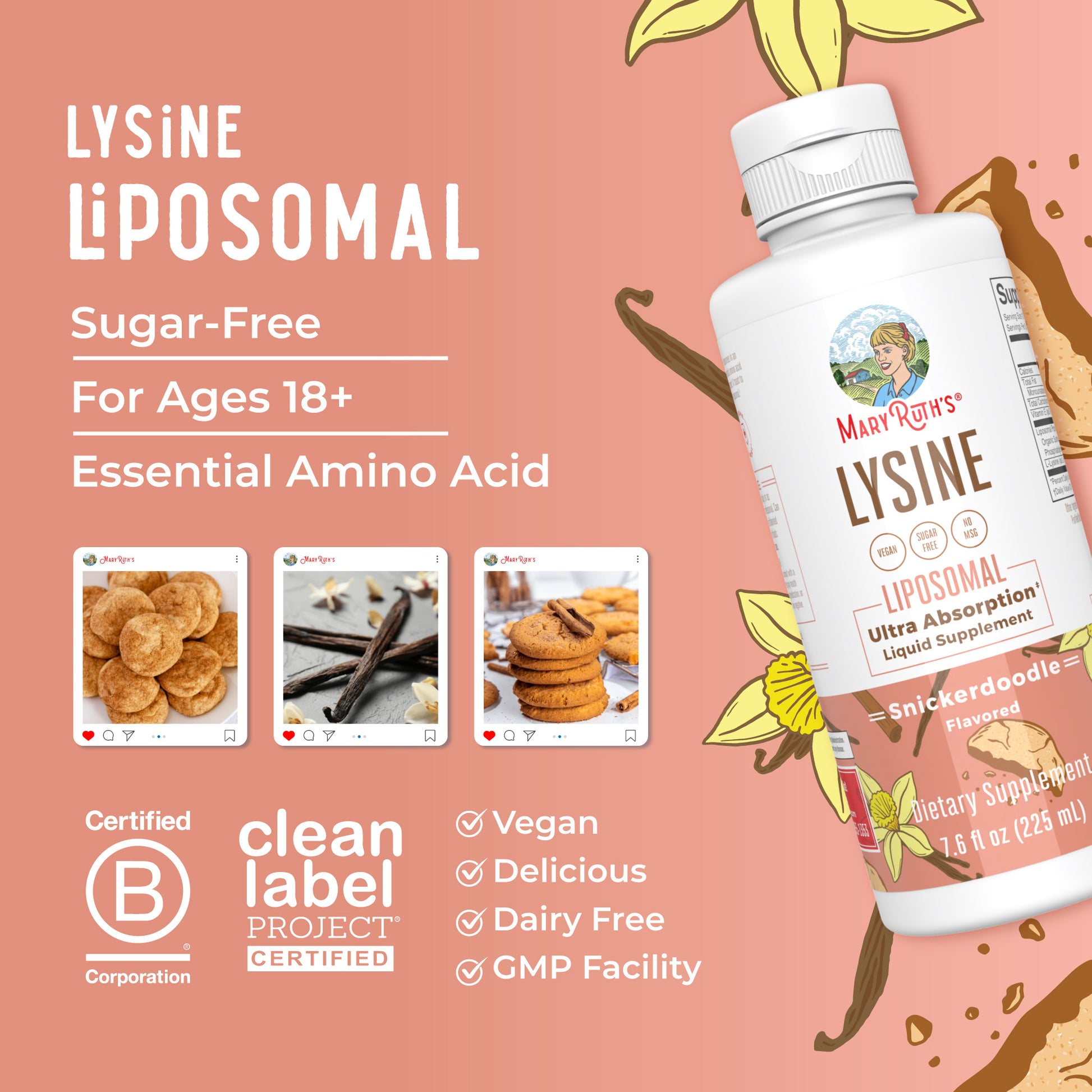 Lysine Liposomal 7oz Snickerdoodle Great Flavor Better Benefits