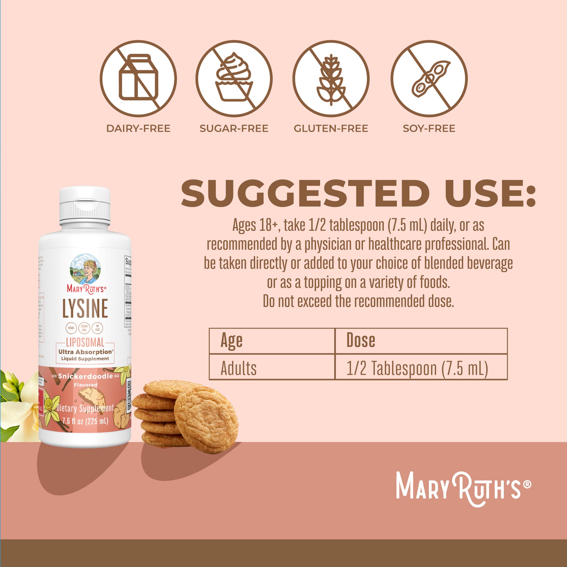 Lysine Liposomal 7oz Snickerdoodle Suggested Use