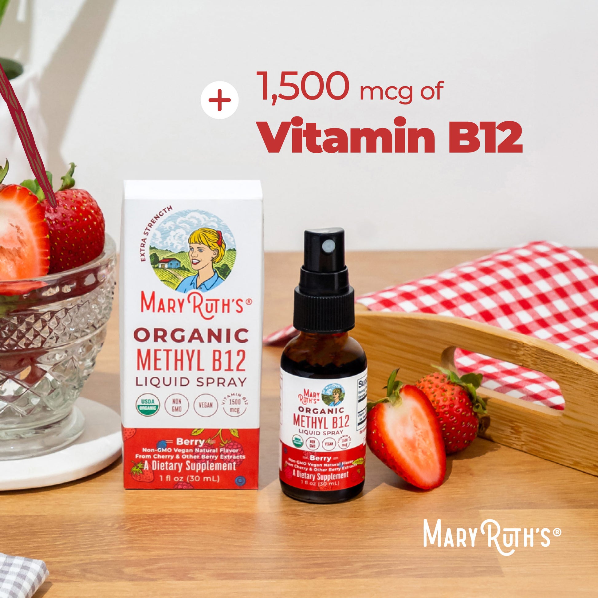 Methyl B12 Organic Spray 1oz Berry Ingredients
