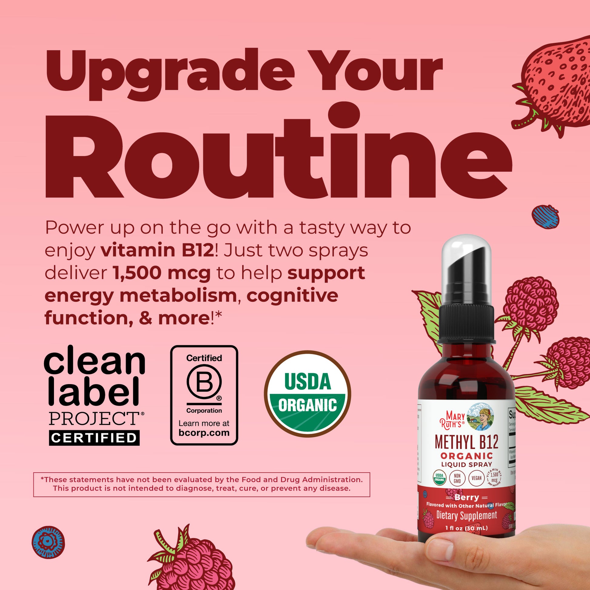 Methyl B12 Organic Spray 1oz Berry Upgrade Your Routine