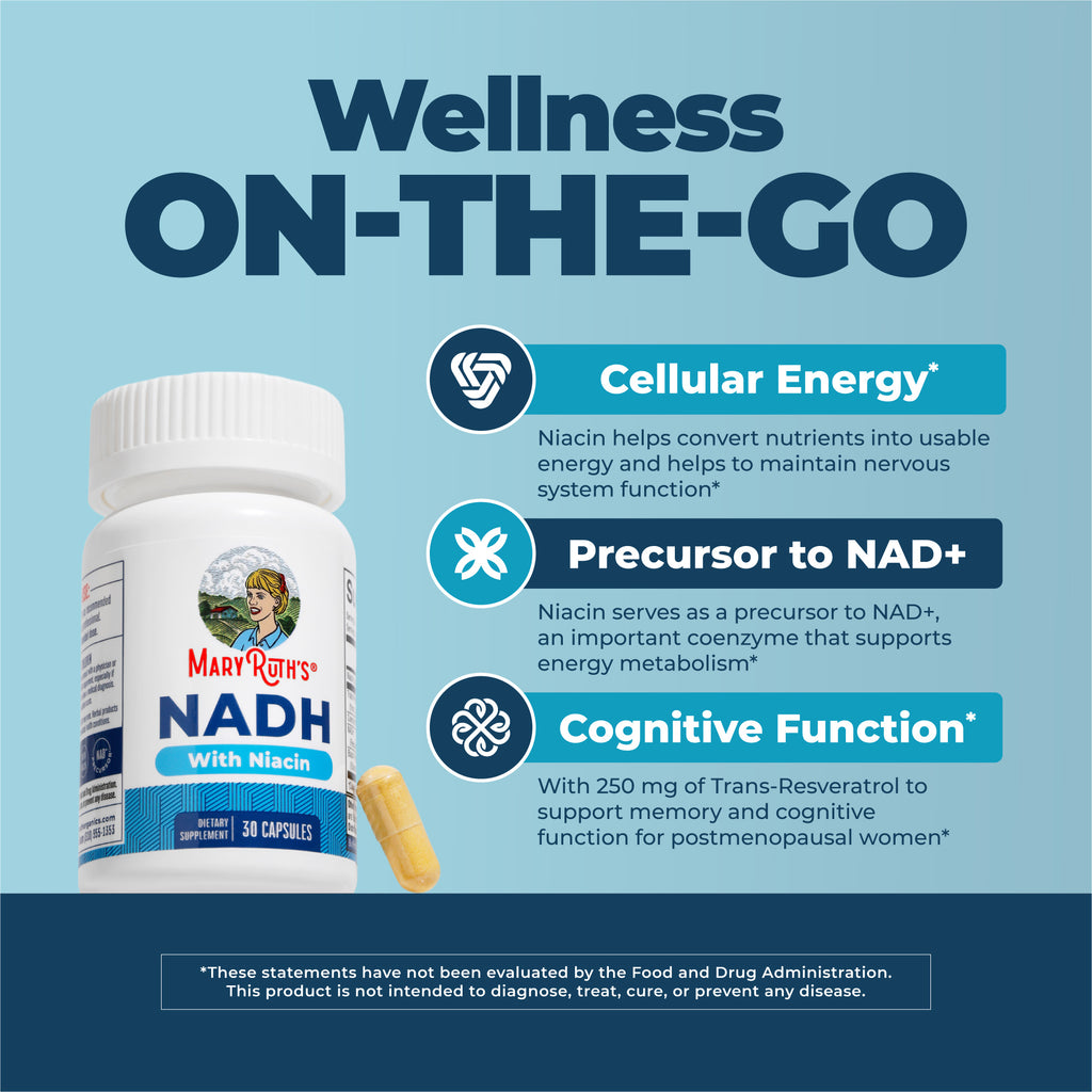 NADH Capsules 30 Count Wellness ON-THE-GO Maryruths