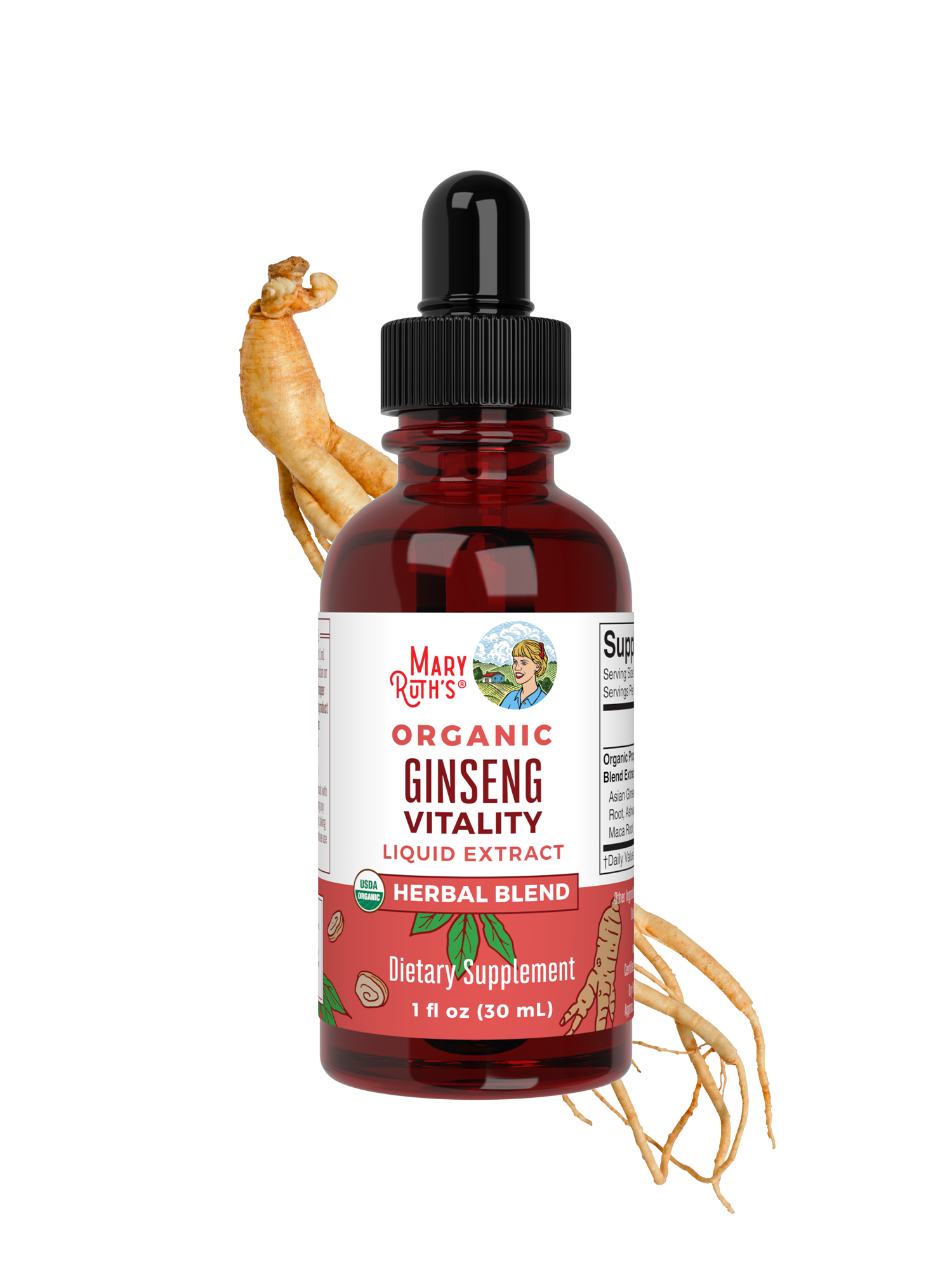 Organic Ginseng Vitality Herbal Blend Liquid Drops