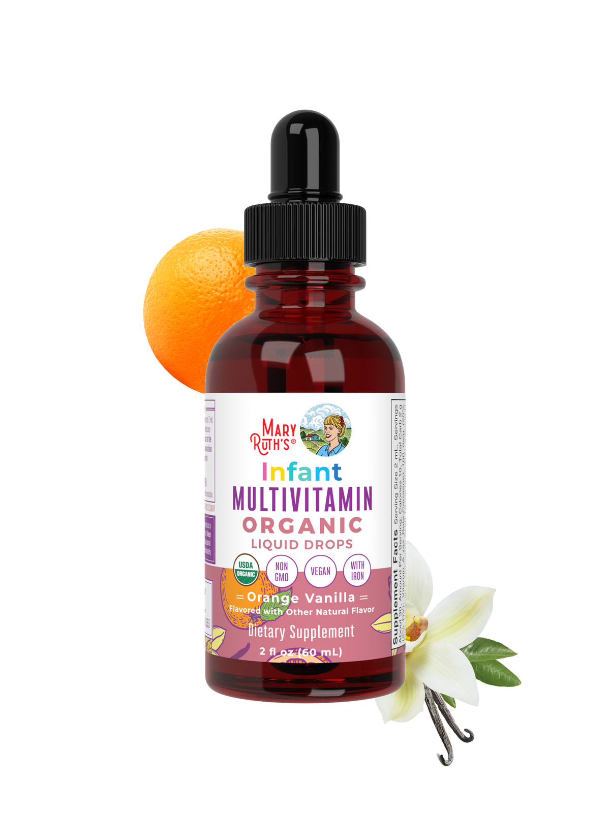 Mother Ruth Drops Organic Infant Multivitamin with Iron Liquid Drops – MaryRuth Organics