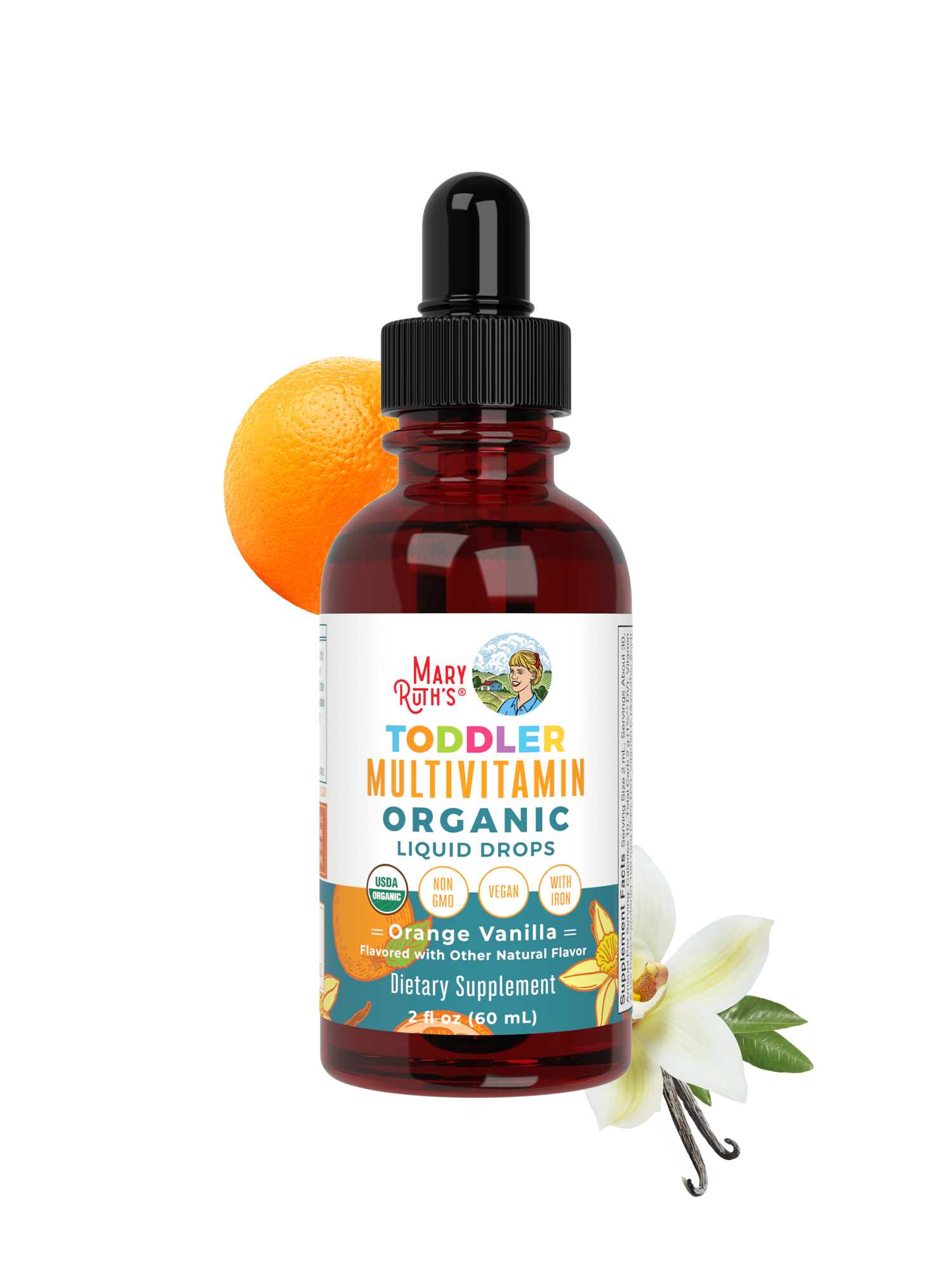 Organic Toddler Multivitamin Liquid Drops With Iron