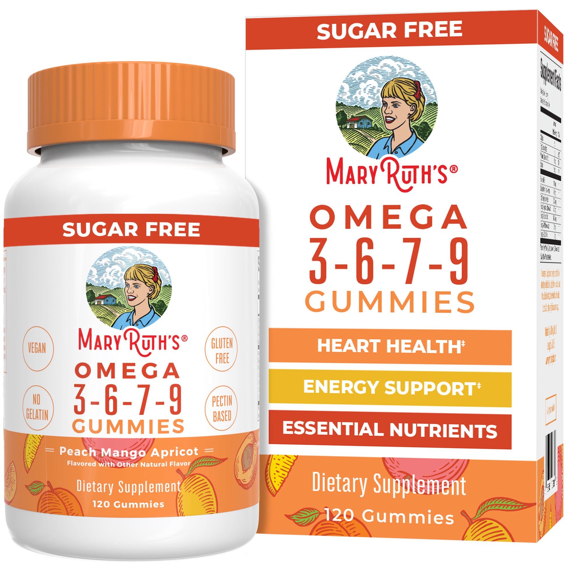 Omega 3-6-7-9 Gummies 120CT Peach Mango Apricot