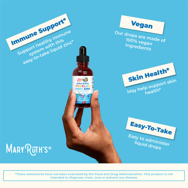 Toddler Liquid Ionic Zinc with Organic Glycerin by MaryRuths Zinc Sulfate  for Immune Support Vegan Formulated