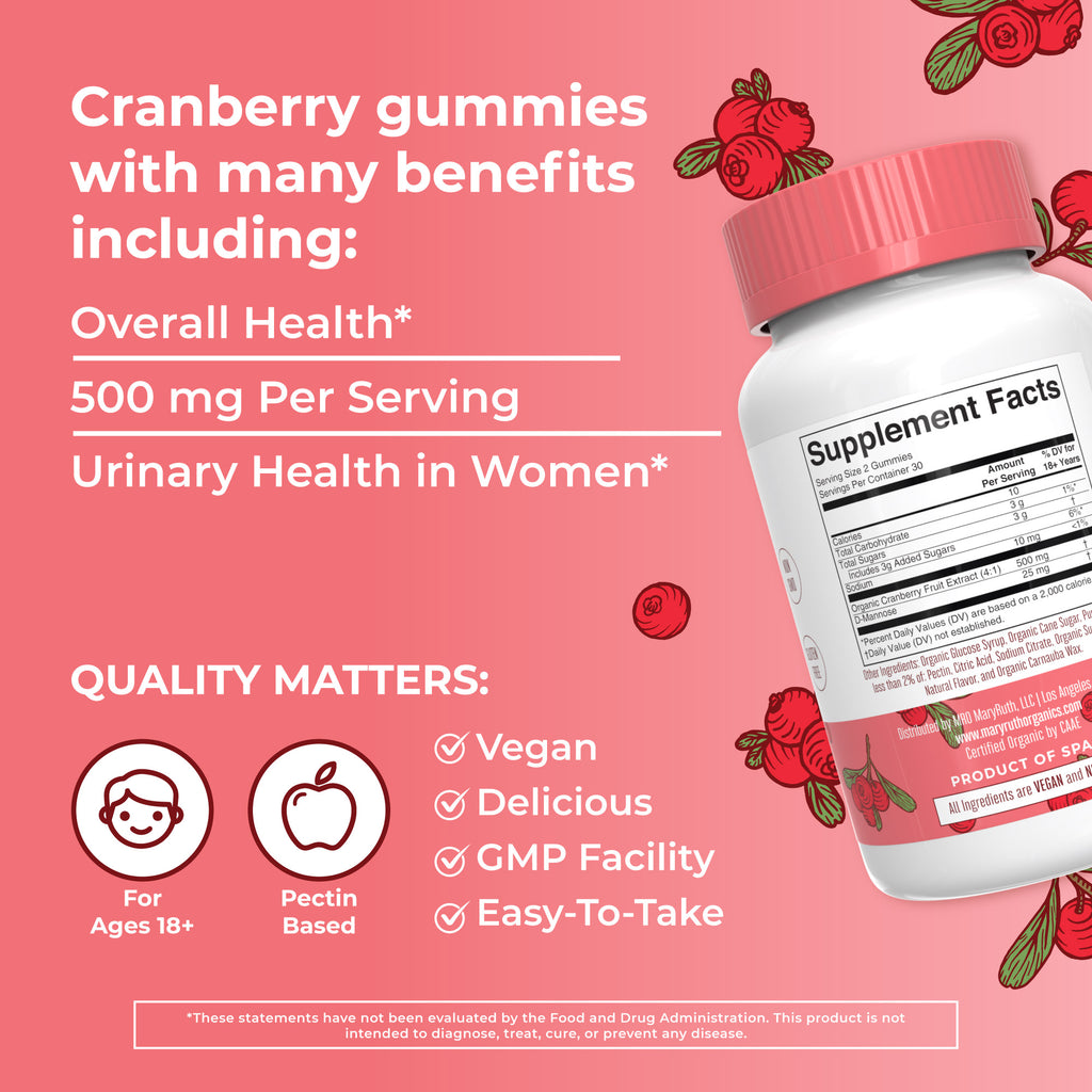 Organic Cranberry Gummies 60CT Cranberry Great Flavor Better Benefits 2