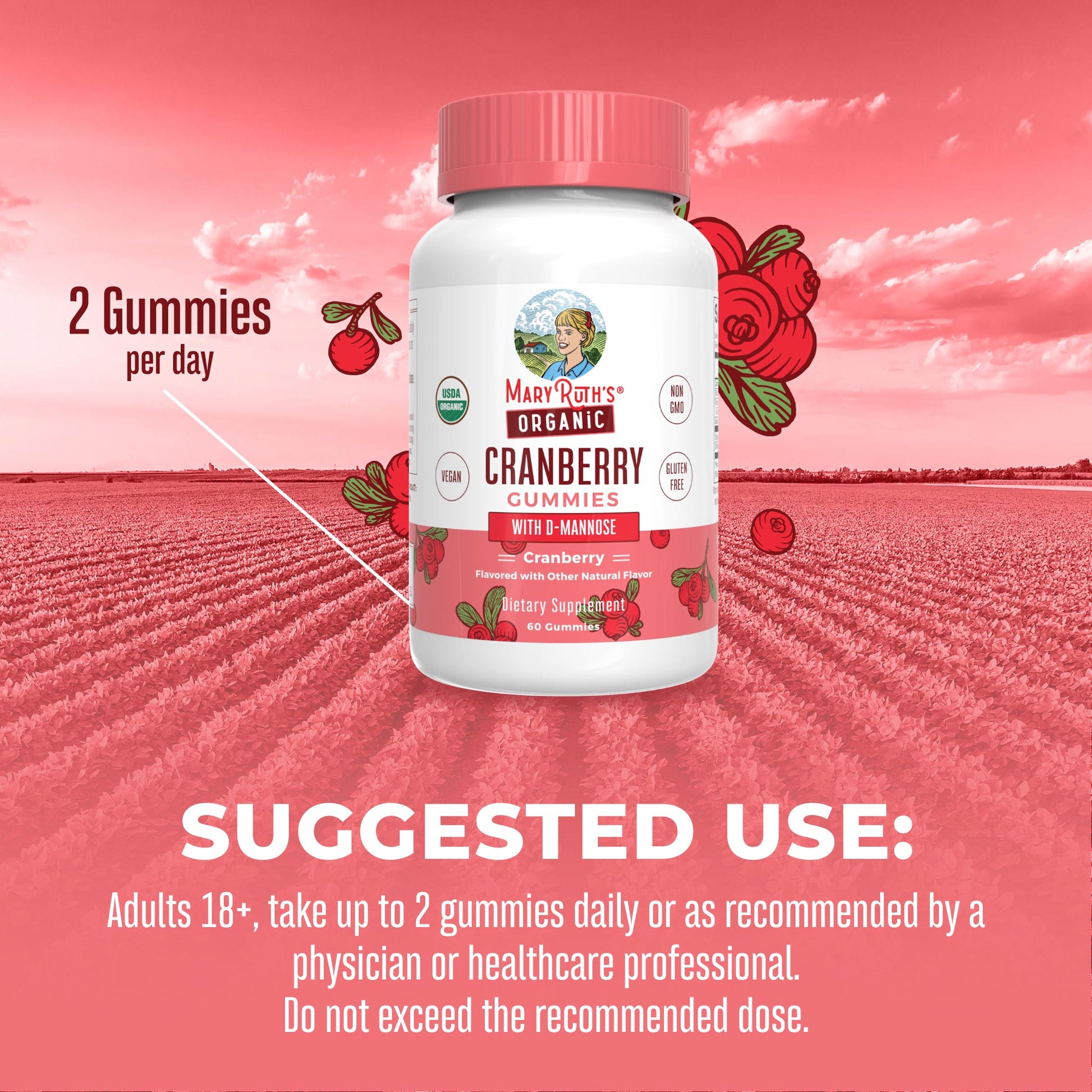 Organic Cranberry Gummies 60CT Cranberry Suggested Use